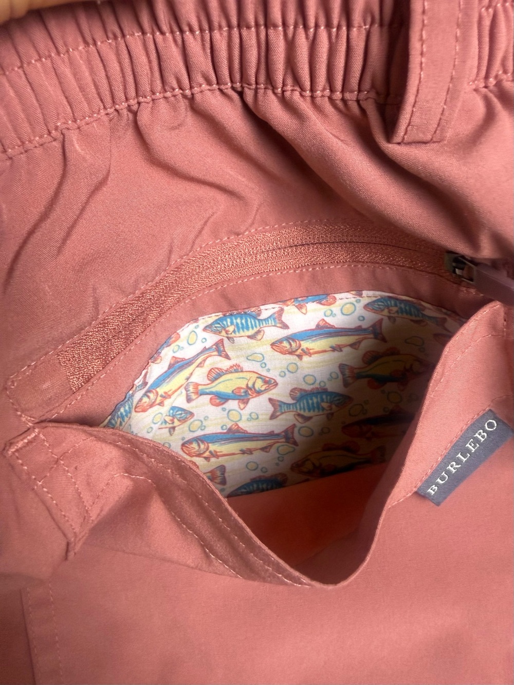 Burlebo Men’s Performance Shorts Medium Rust Salmon 7” Inseam Fishing Outdoor - Picture 6 of 12
